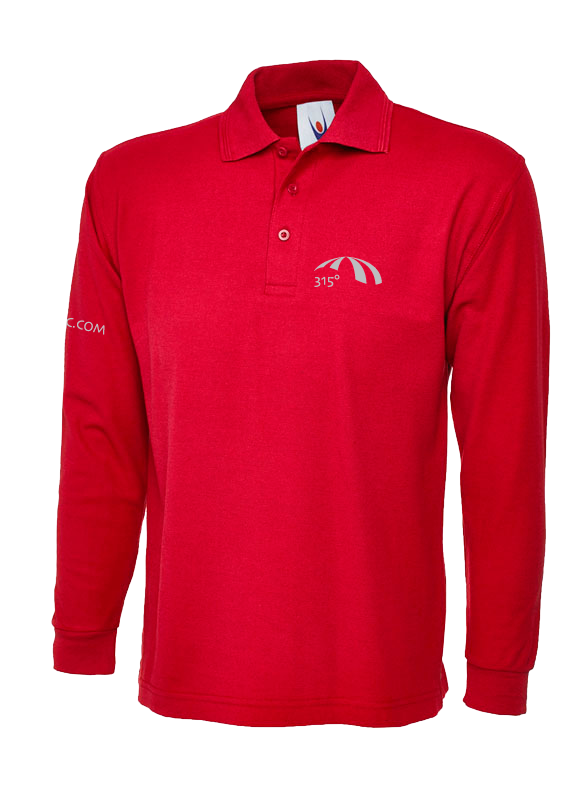 Red/Silver Long Sleeve Polo